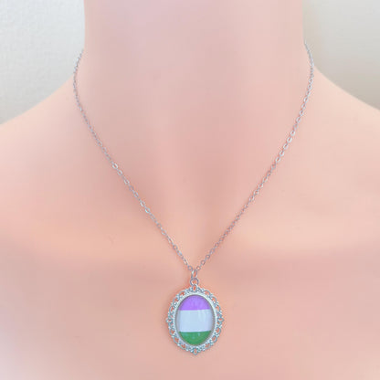 Genderqueer Pride LGBTQ Necklace and Earring Set