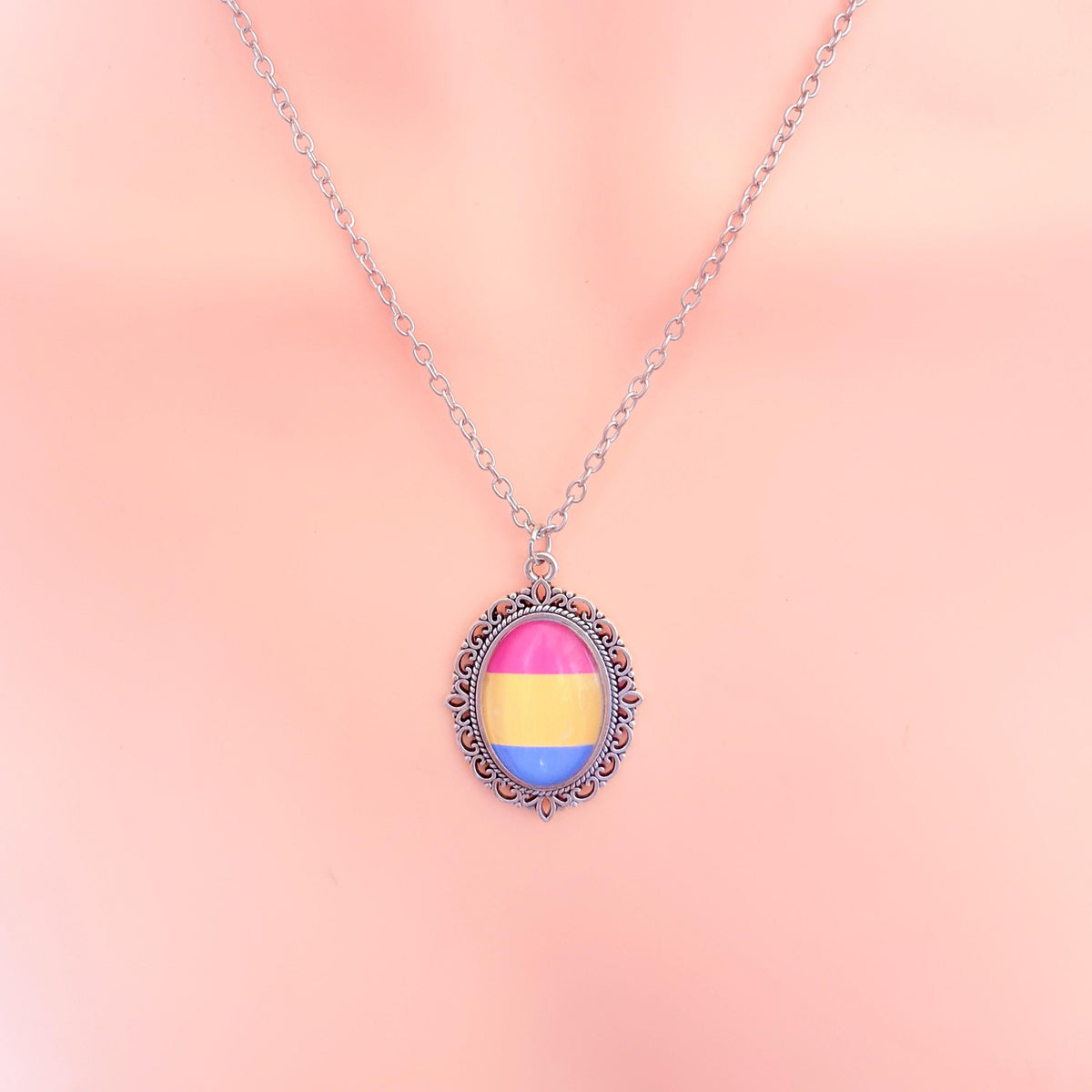 Pansexual Pride LGBTQ Necklace and Earring Set