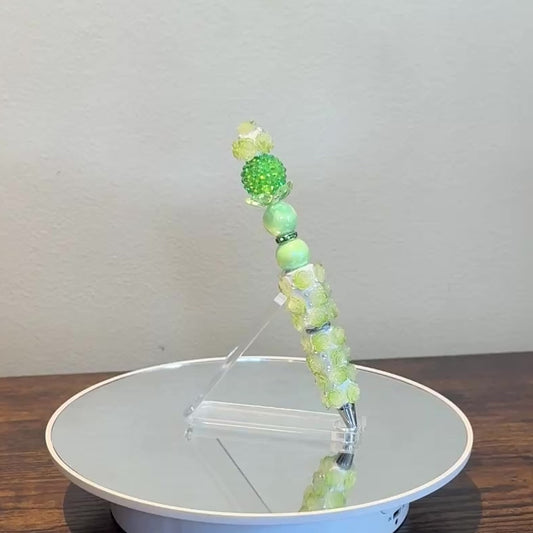 Enchanted Green Rose Beaded Pen – Bloom With Every Word