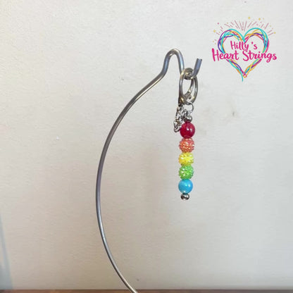 Rainbow Pride Beaded Keychain