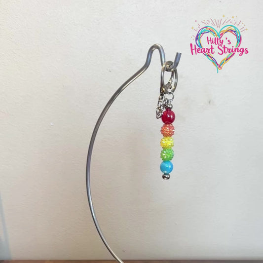 Rainbow Pride Beaded Keychain