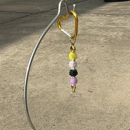 Nonbinary Rhinestone Acrylic Beaded Keychain