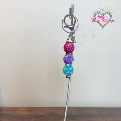 Bisexual Pride Beaded Keychain
