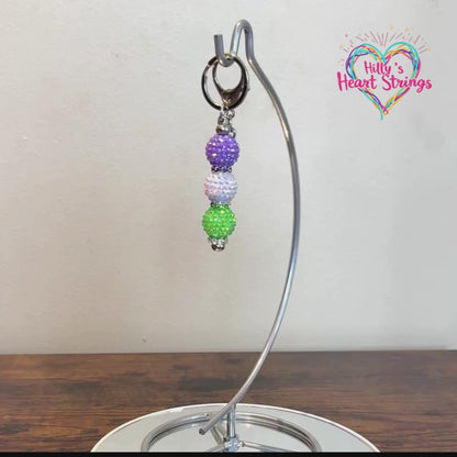Genderqueer Pride Beaded Keychain