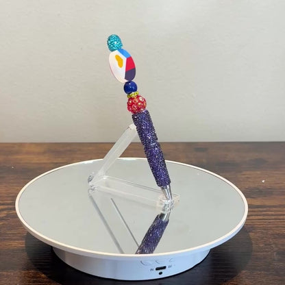 Polyamory Pride Rhinestone Beaded Pen | Super Sparkly Retractable Pen