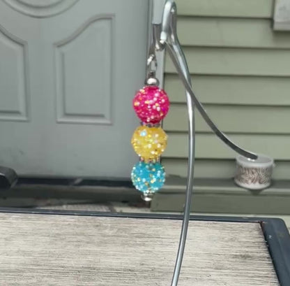 Pansexual Pride Sugar Acrylic Beaded Bookmark