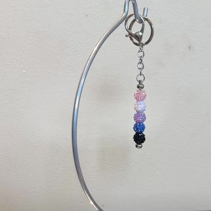 Genderfluid Pride Beaded Keychain