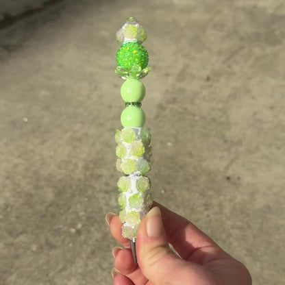 Enchanted Green Rose Beaded Pen – Bloom With Every Word