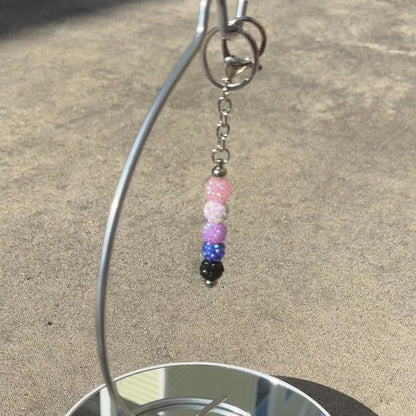 Genderfluid Pride Beaded Keychain