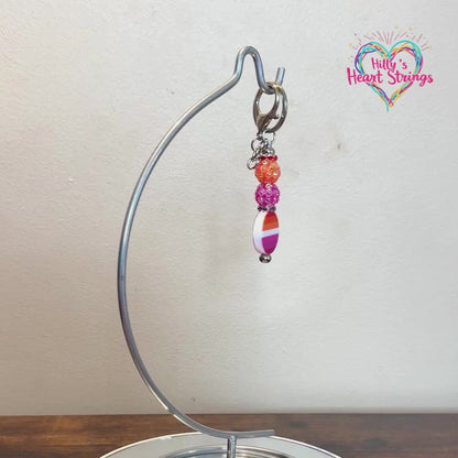 Lesbian Pride Beaded Keychain/Bag Charm - LGBTQIA+ Gift