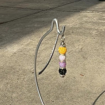 Nonbinary Pride Beaded Bookmark