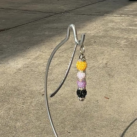Nonbinary Pride Beaded Bookmark