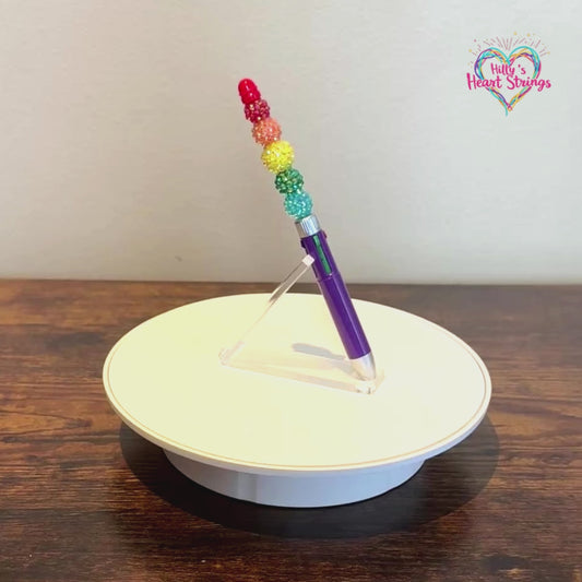 Rainbow Pride Beaded Acrylic Rhinestone 4-in-1 Pen