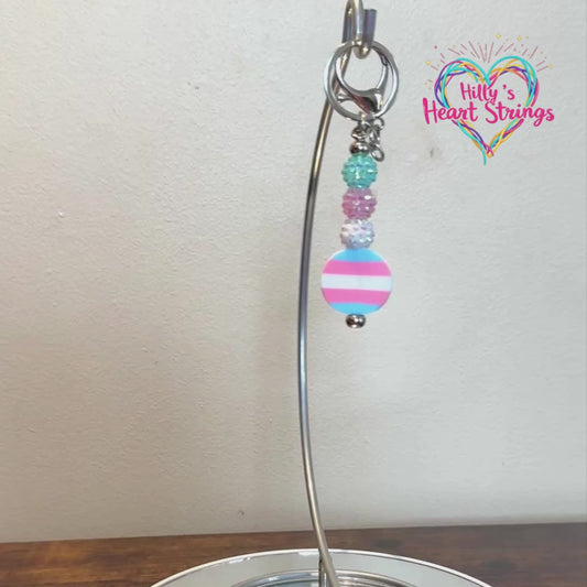 Transgender Pride Beaded Keychain/Bag Charm - LGBTQIA+ Gift